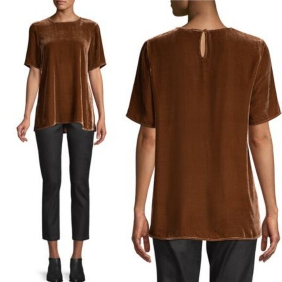 eileen fisher nutmeg top